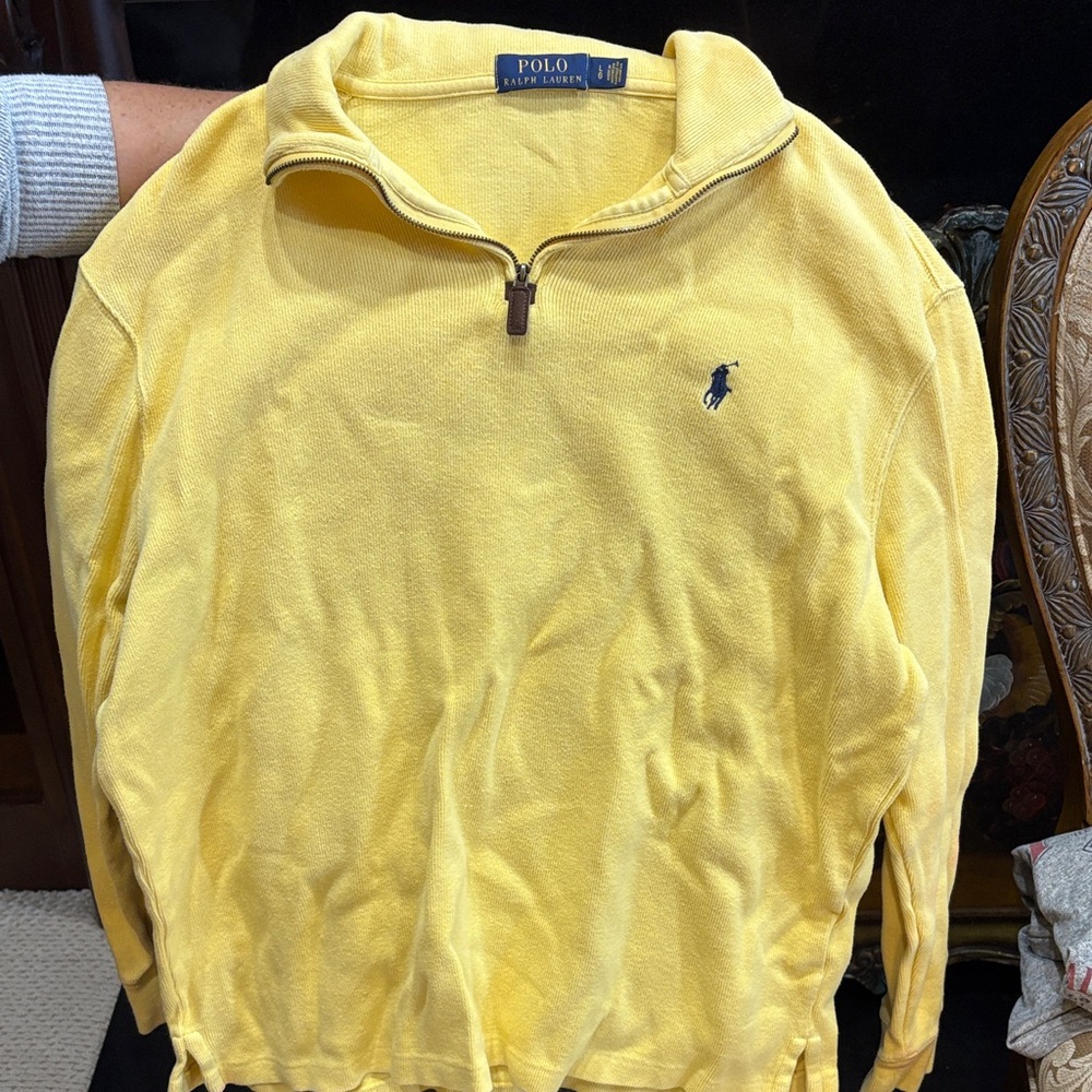 Polo by Ralph Lauren Men's Zip-Up Yellow Sweater